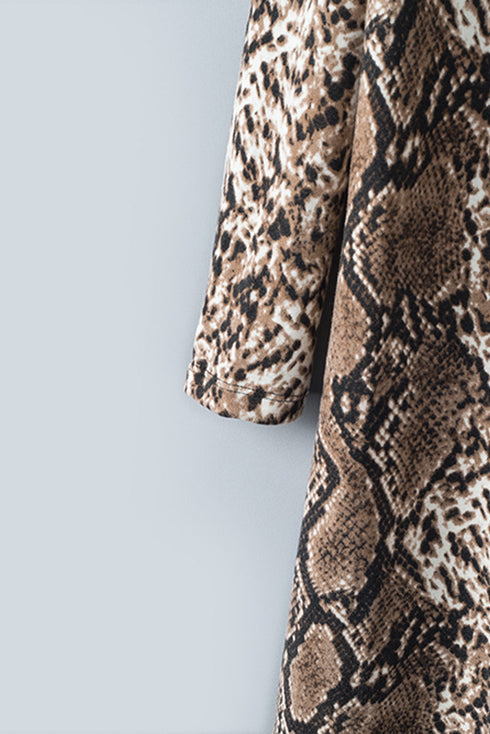 Print Colorblock Long Cardigan